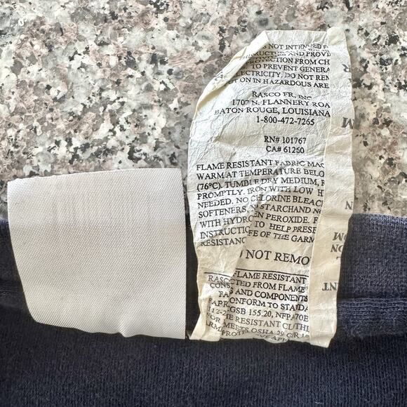 RASCO FR 3 Button Pullover Long Sleeve Shirt Men’s 2XL Flame Resistant Navy - Picture 13 of 13